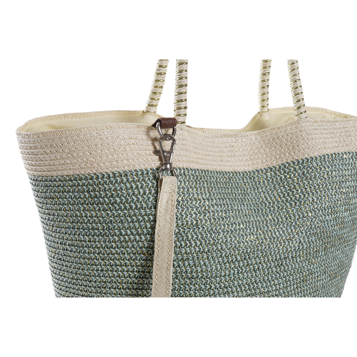 Strandtasche DKD Home Decor 43 x 10 x 28 cm Beige Braun grün (2 Stück)