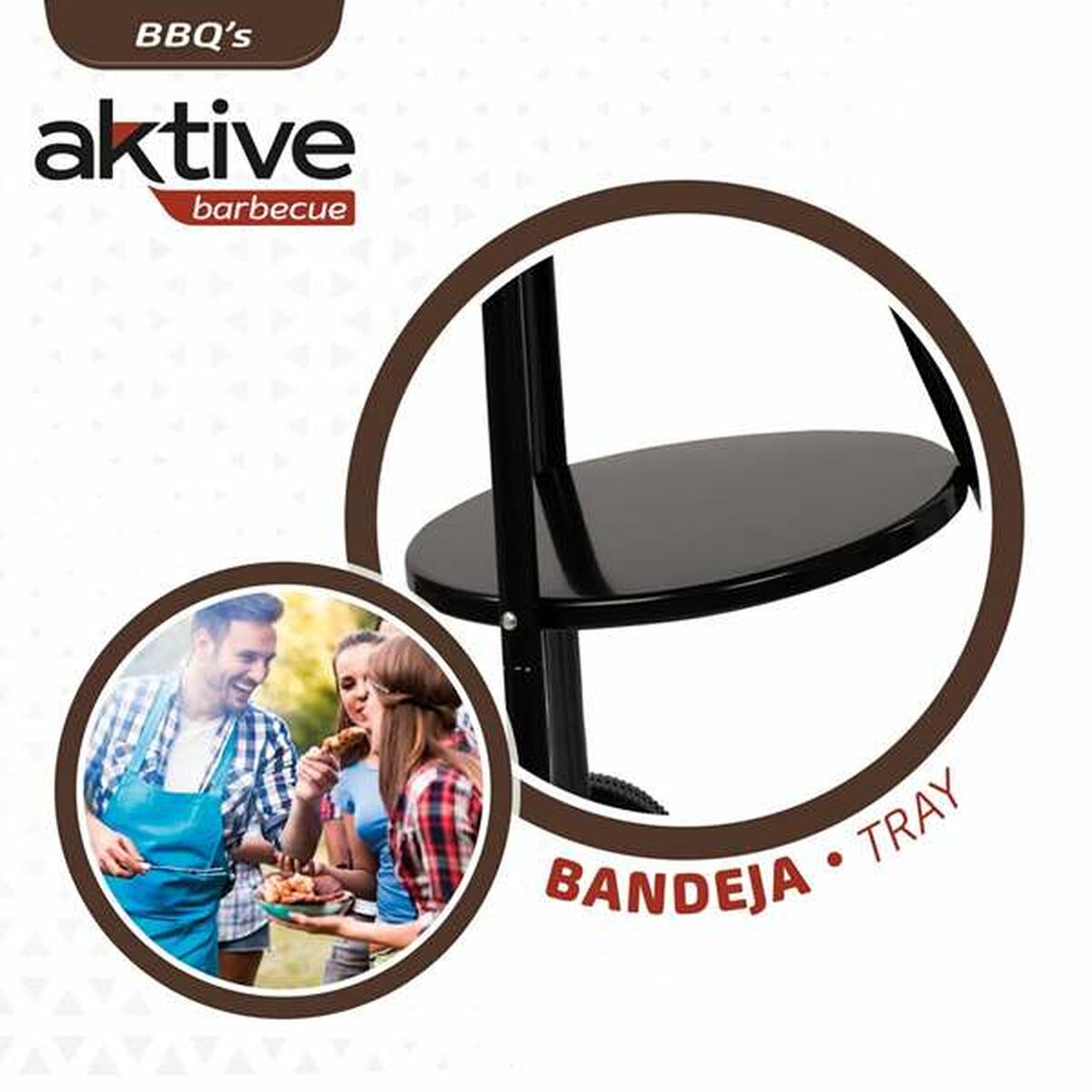 Coal Barbecue with Wheels Aktive Textilene 42 x 76,5 cm Black