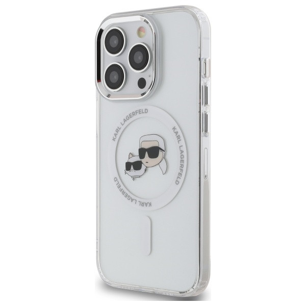 Etui Karl Lagerfeld do Apple iPhone 14 Pro Max hardcase IML Metal Karl&Choupette Head MagSafe biały