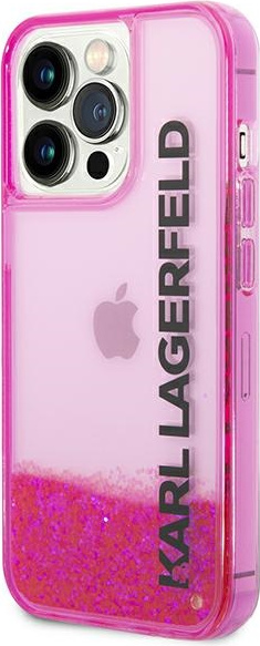 Karl Lagerfeld KLHCP14LLCKVF Apple iPhone 14 Pro pink hardcase Liquid Glitter Elong