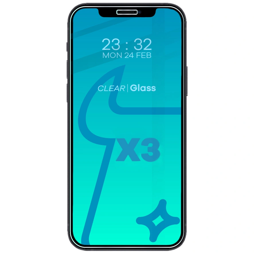 BIZON Clear 3x screen glass + camera glass Apple iPhone 12