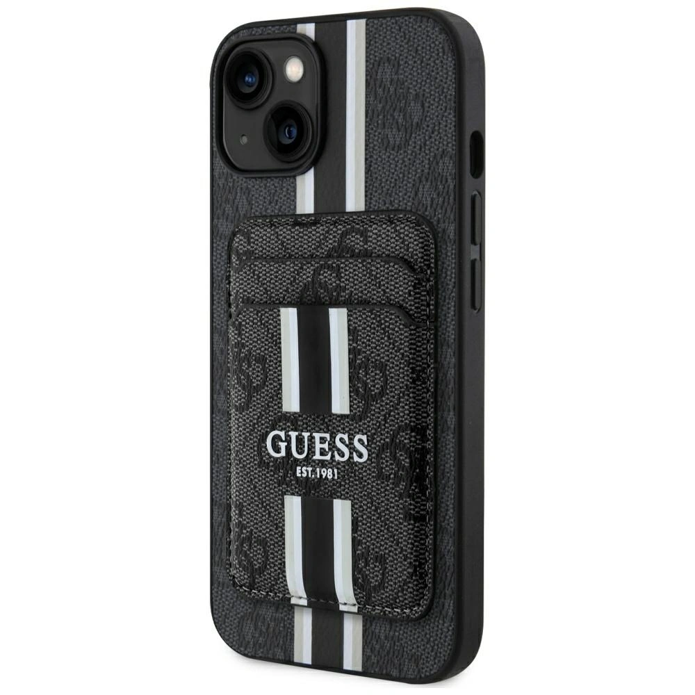 Guess 4G Stripes MagSafe Wallet Apple iPhone 15 black
