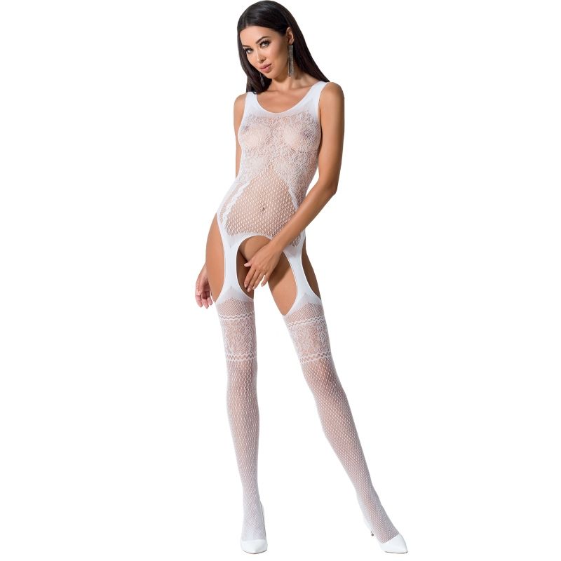 PASSION WOMAN BS061 WHITE BODYSTOCKING ONE SIZE