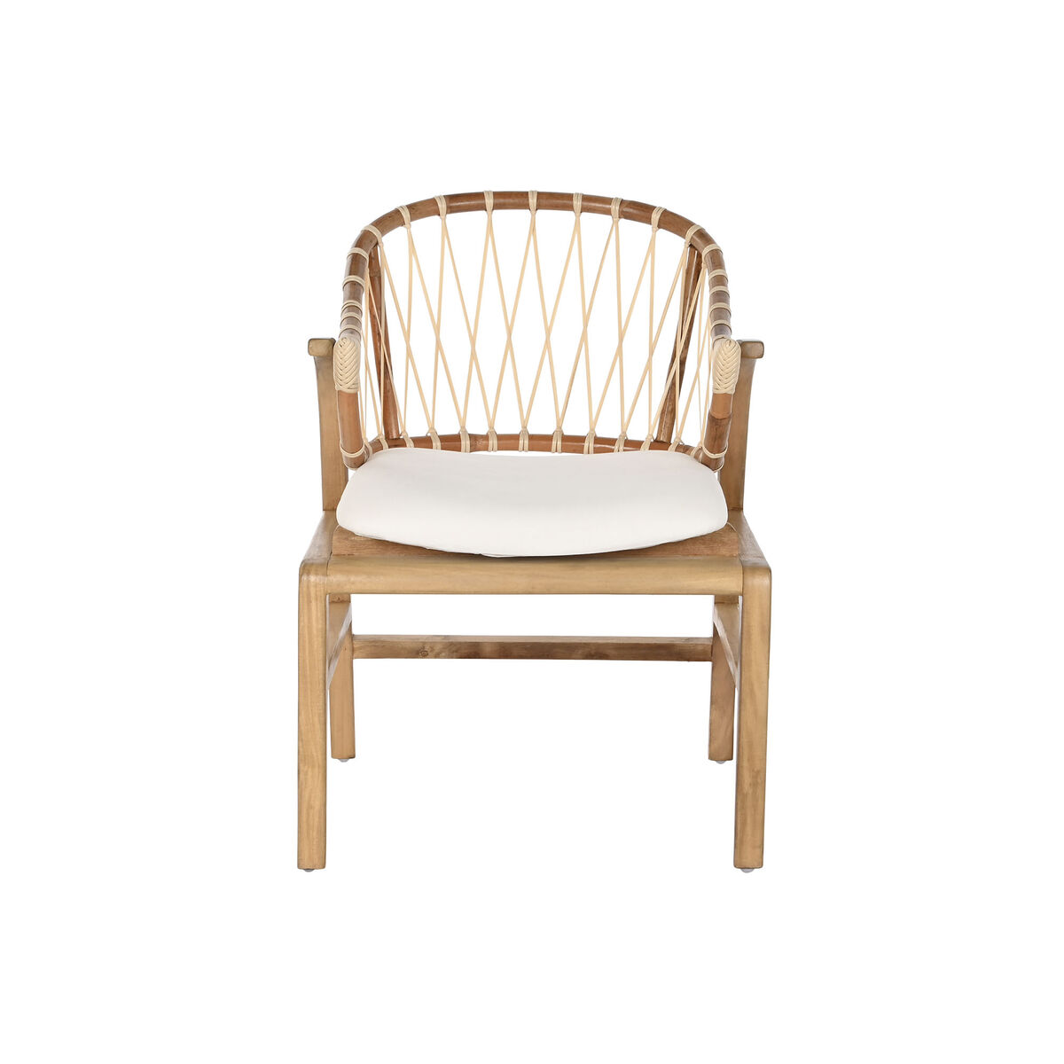 Chair DKD Home Decor White Natural Rattan Teak 57 x 68 x 79 cm