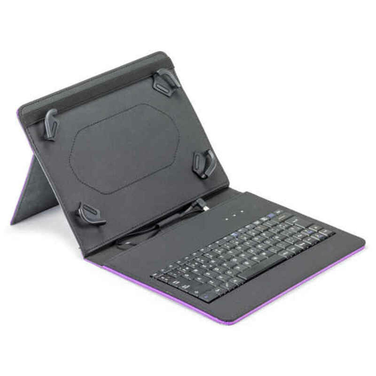 Bluetooth Keyboard with Support for Tablet Maillon Technologique MTKEYUSBPR2 9.7"-10.2" Black Spanish Qwerty Purple Spanish
