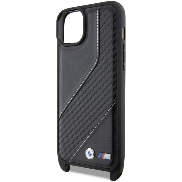 BMW BMHCP15S23PSCCK Apple iPhone 15 / 14 / 13 hardcase M Edition Carbon Stripe & Strap black
