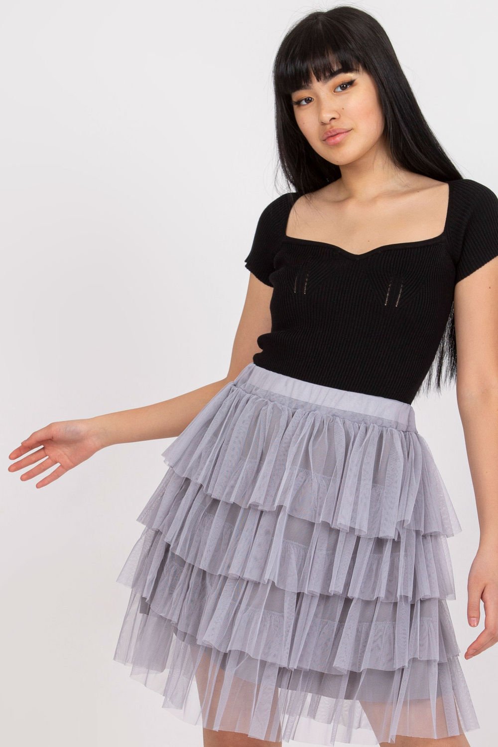  Short skirt model 206148 Och Bella  grey