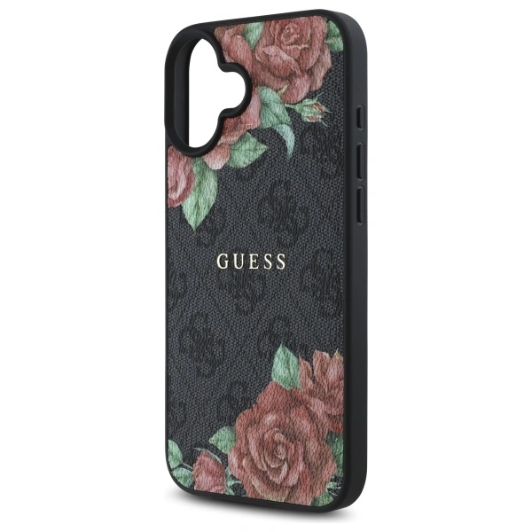 Guess GUHMP16SP4ROPEMCK Apple iPhone 16 hardcase 4G Flowers Print MagSafe black
