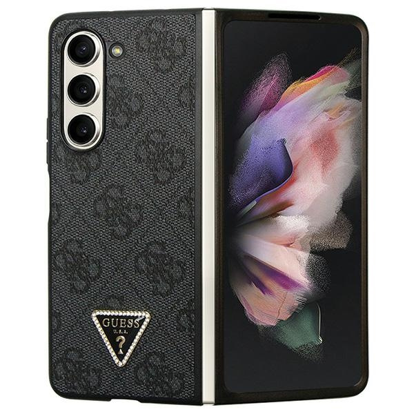 Guess GUHCZFD5P4TDPK Samsung Galaxy Z Fold 5 hardcase Leather 4G Diamond Triangle black