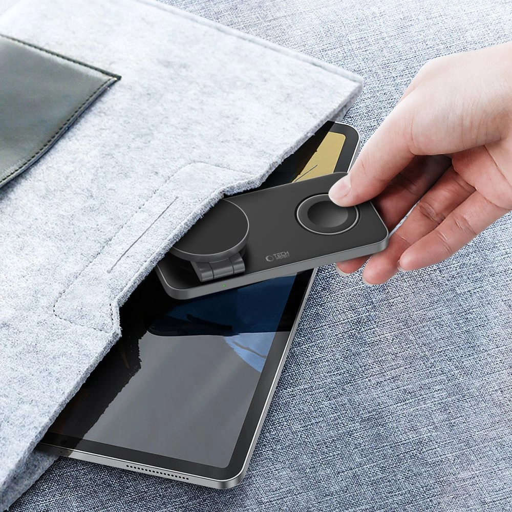 Ładowarka bezprzewodowa 3w1 Tech-Protect QI15W-A47 3in1 Magnetic MagSafe Wireless Charger Black