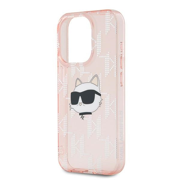 Karl Lagerfeld KLHCP15XHKLPCHP Apple iPhone 15 Pro Max hardcase IML Choupette Head & Monogram pink