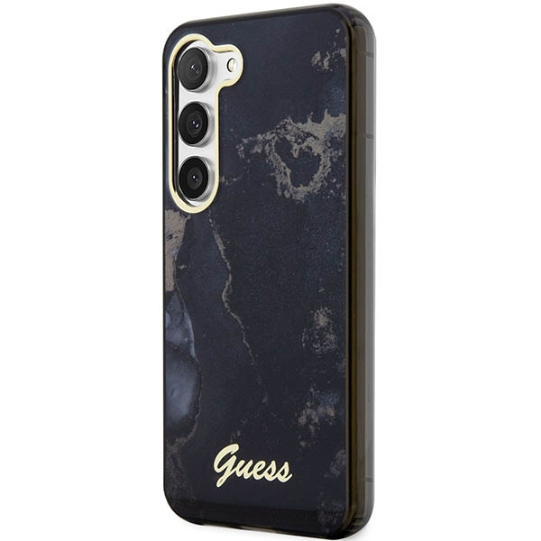 Guess GUHCS23MHTMRSK Samsung Galaxy S23+ Plus black hardcase Golden Marble Collection