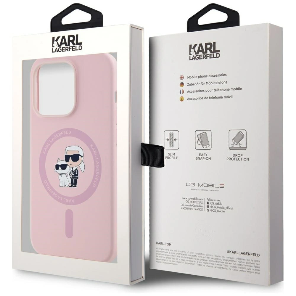 Karl Lagerfeld Silicone Karl&Choupette MagSafe Apple iPhone 14 Pro Max pink