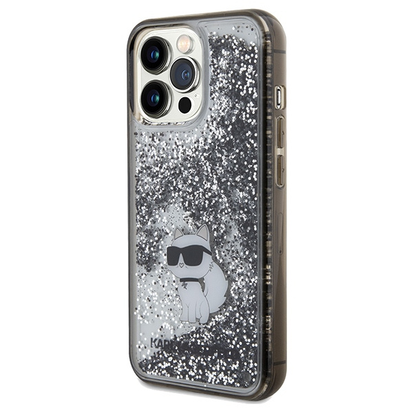 Karl Lagerfeld KLHCP13XLKCNSK Apple iPhone 13 Pro Max hardcase Liquid Glitter Choupette transparent