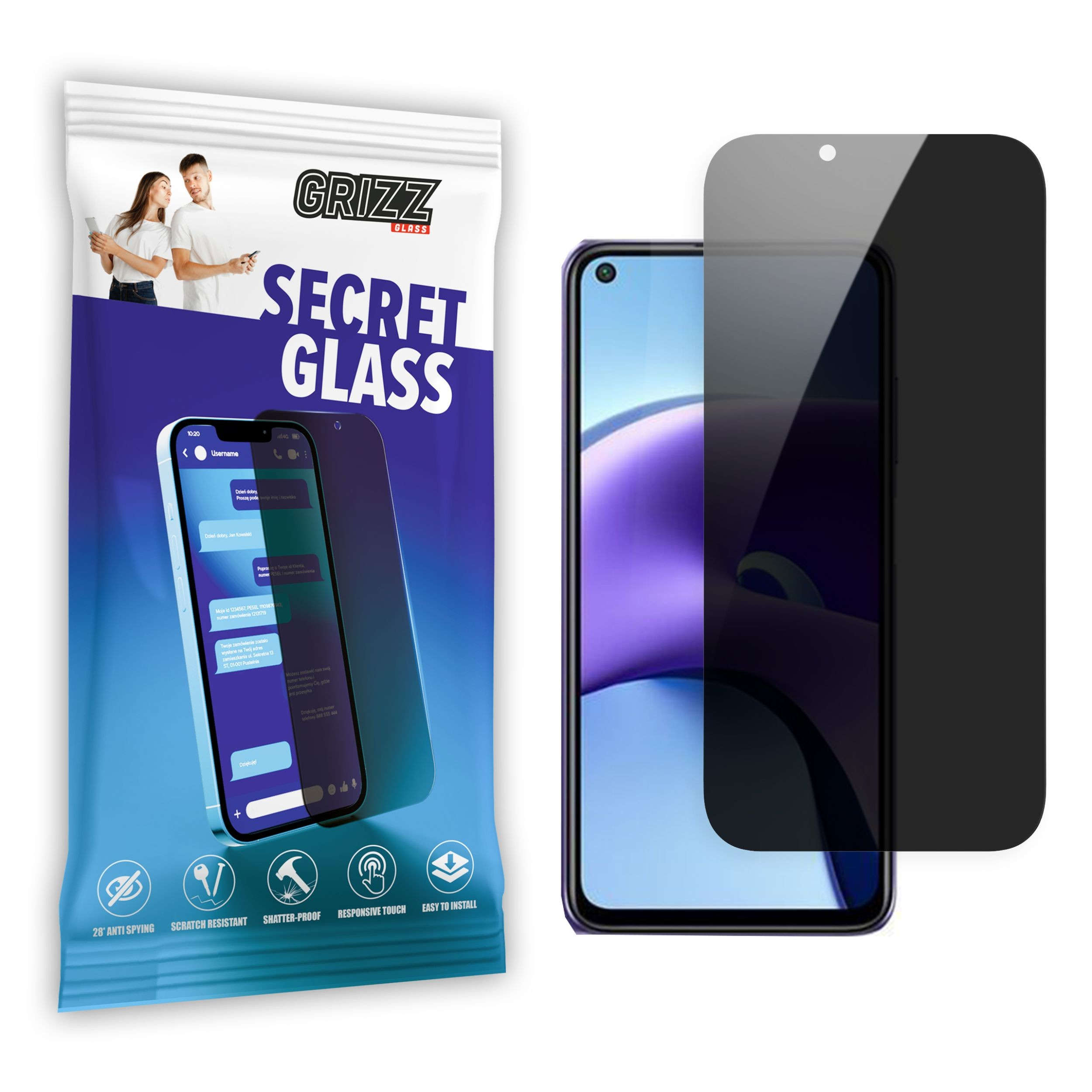 GrizzGlass SecretGlass Xiaomi Redmi Note 9T 5G