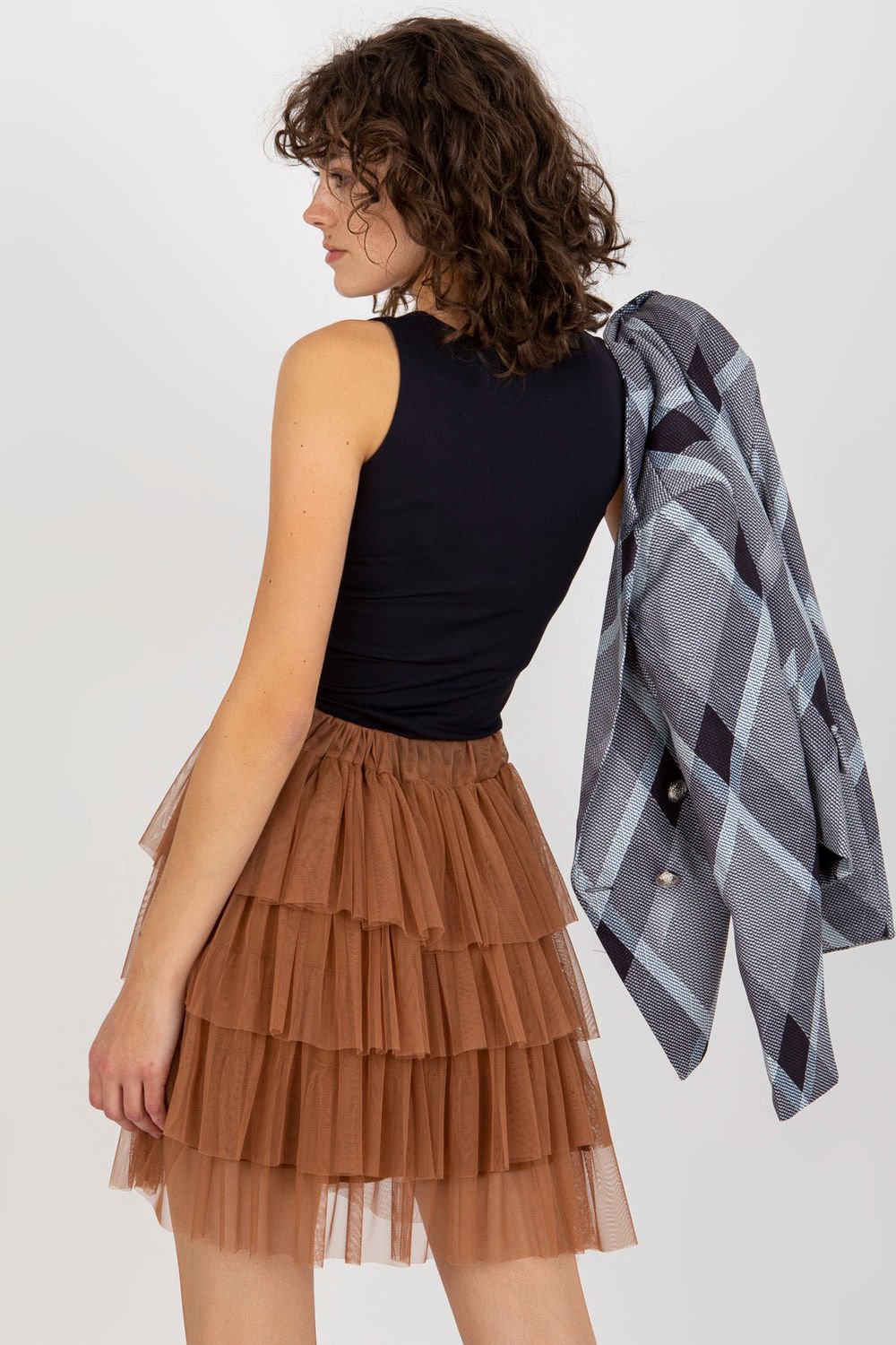  Short skirt model 206150 Och Bella  brown