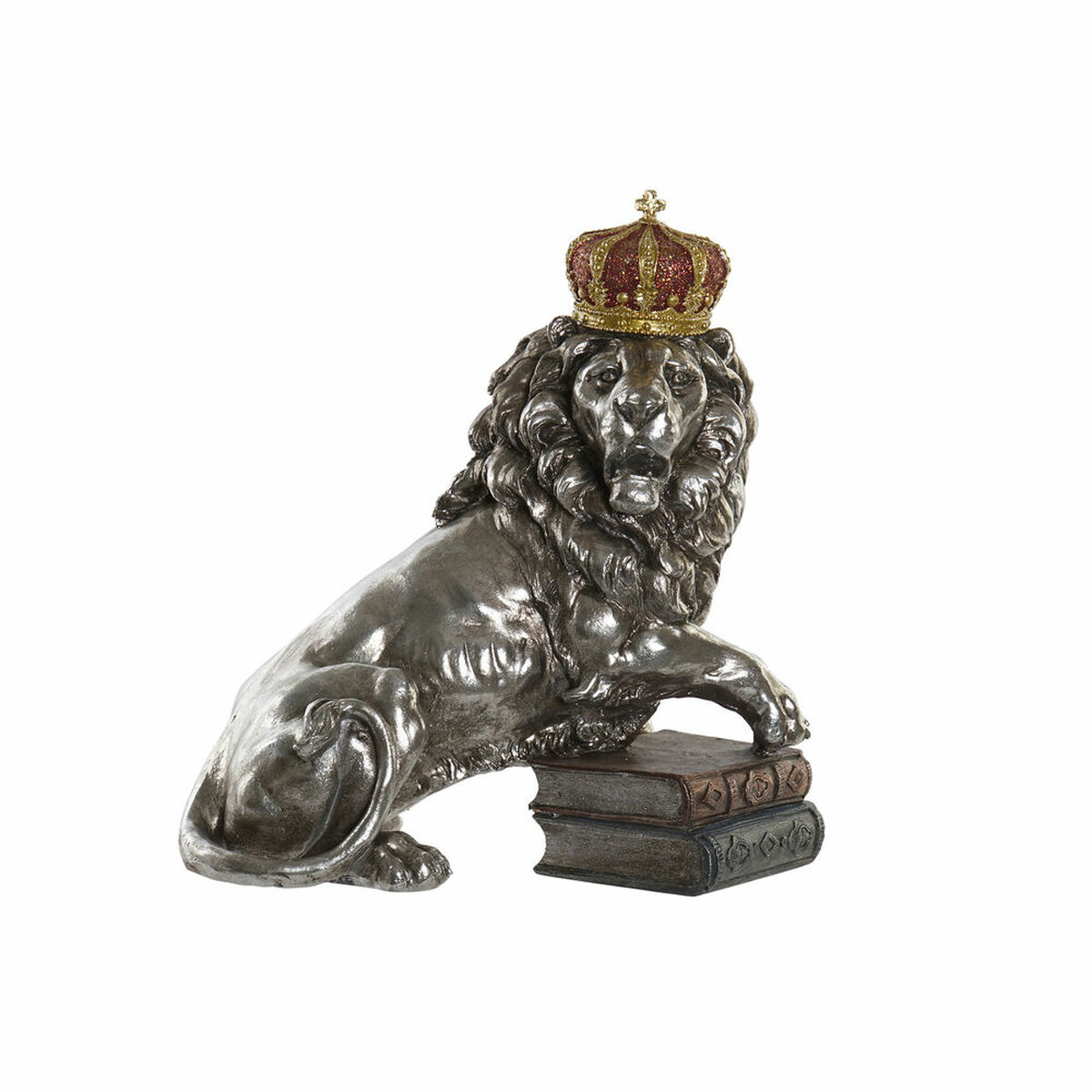 Decorative Figure DKD Home Decor Silver Lion Resin (42 x 25 x 45 cm)