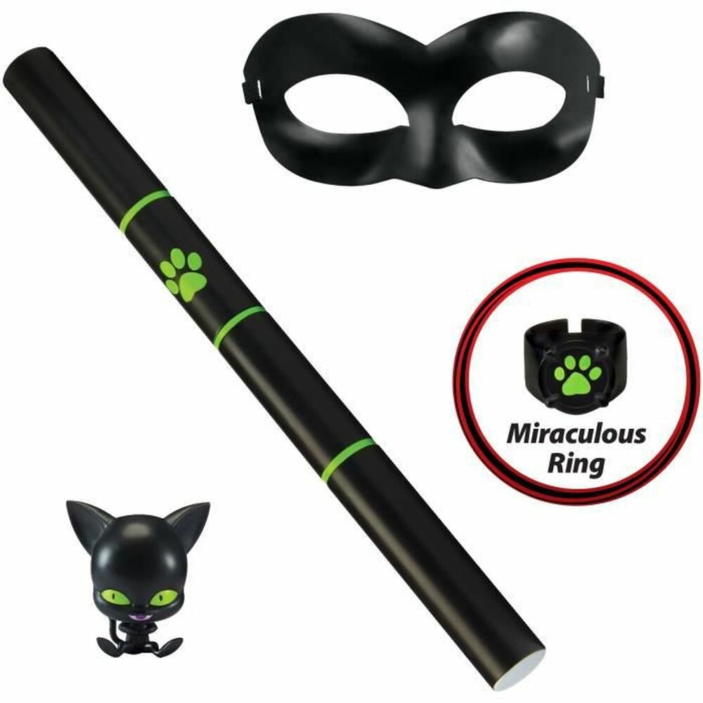 Costume for Children Miraculous: Tales of Ladybug & Cat Noir Transformation Set - Cat Noir 4 Pieces Black Multicolour