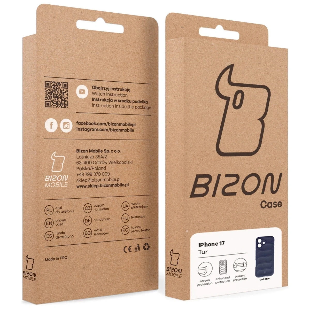 Pancerne etui Bizon Case Tur do Apple iPhone 17 granatowe