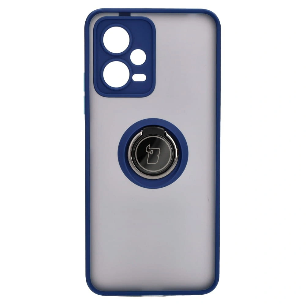 Bizon Case Hybrid Ring Xiaomi Poco X5 / Redmi Note 12 5G smoky with a navy blue frame