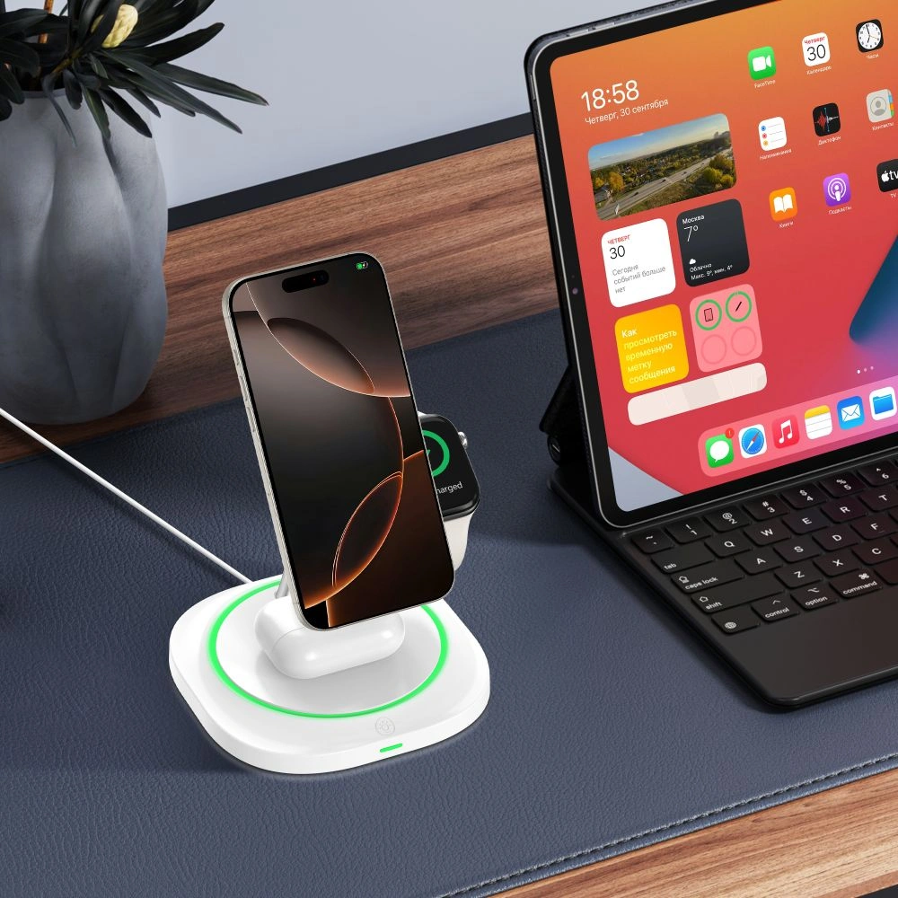 Tech-Protect QI15W-A46 Magnetic MagSafe Wireless Charger White