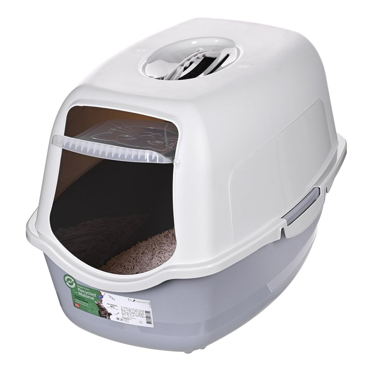 Cat Litter Box Diamentiq 4004508810DIA White Grey Plastic 40 x 38,7 x 55,5 cm