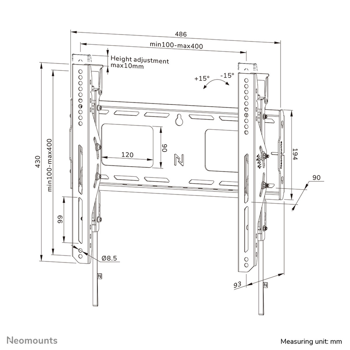 TV Mount Neomounts WL35-750BL14 32" 75" 100 kg