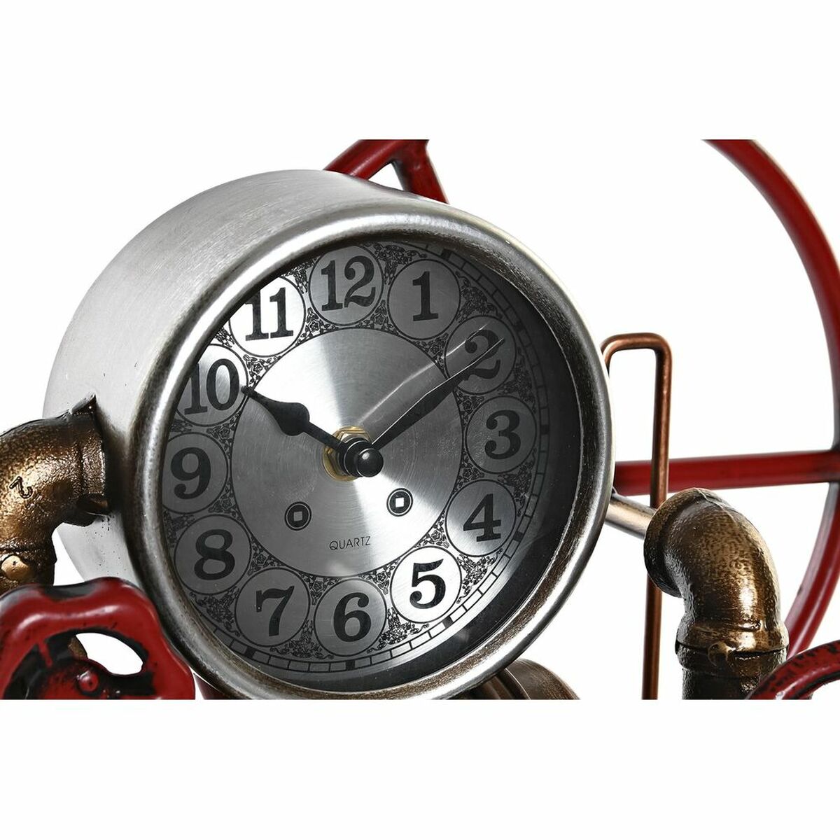 Table clock DKD Home Decor Red 47 x 16 x 26 cm Copper Iron Vintage Stopcock (2 Units)
