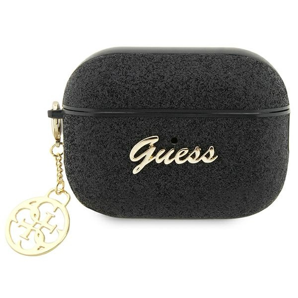 Guess GUAP2GLGSHK Apple AirPods Pro 2 black Glitter Flake 4G Charm