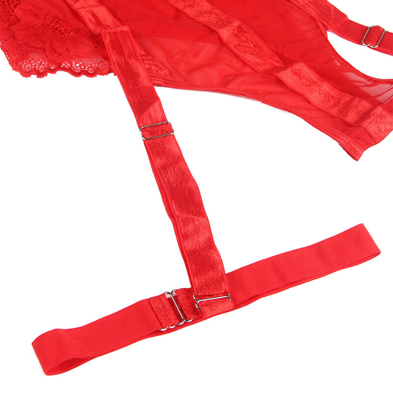 SUBBLIME - TEDDY WITH GARTER STRAP DETAIL CHEST RED S/M SUBBLIME - TEDDY WITH GARTER STRAP DETAIL CHEST RED S/M
