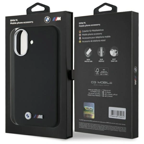 BMW BMHCP16S23PMWK Apple iPhone 16 hardcase M Smooth Full Wrapped Metal black