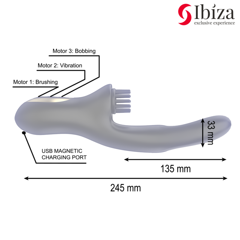 IBIZA - DOUBLE VIBRATOR PINCHING BLACK