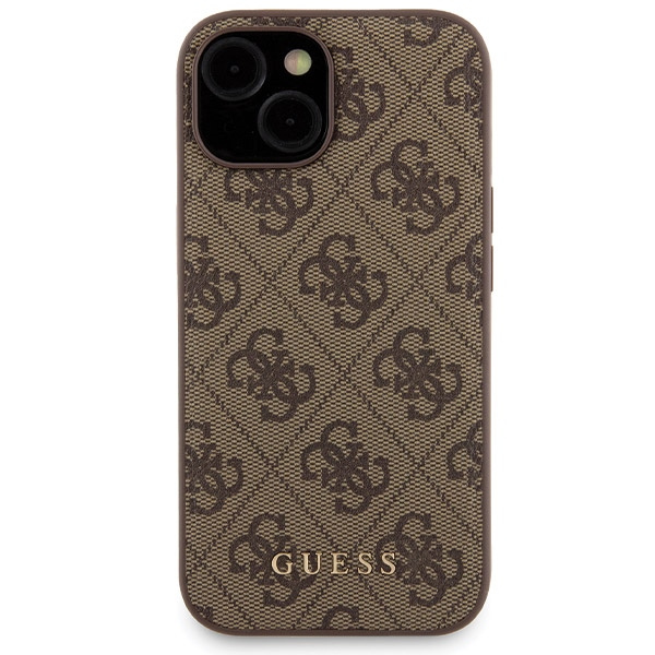 Guess GUBPM5P15S4GEMGW Apple iPhone 15 hardcase + Powerbank 5000mAh MagSafe 4G Metal Logo brown