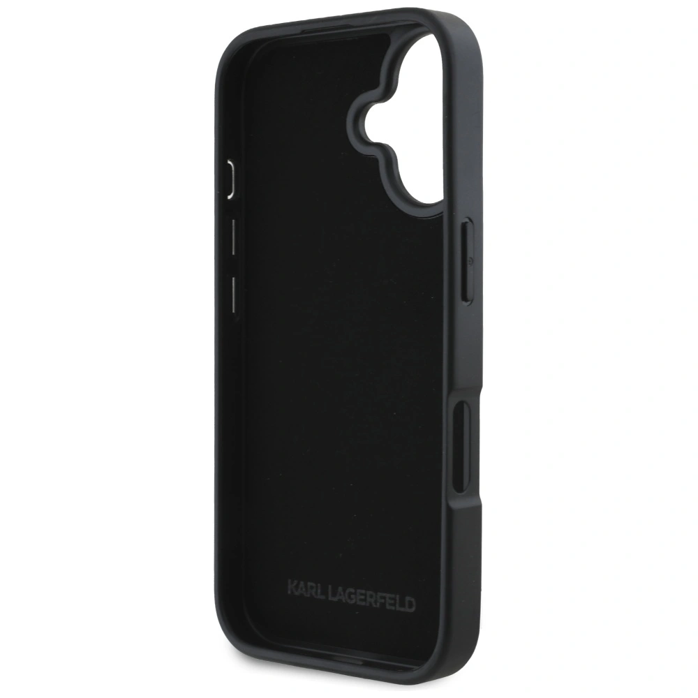 Karl Lagerfeld HC Grained PU Cardslot Metal Elong Apple iPhone 16 black