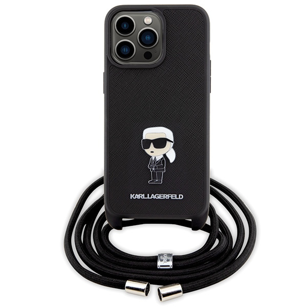 Karl Lagerfeld KLHCP15XSASKNPSK Apple iPhone 15 Pro Max hardcase Crossbody Saffiano Monogram black