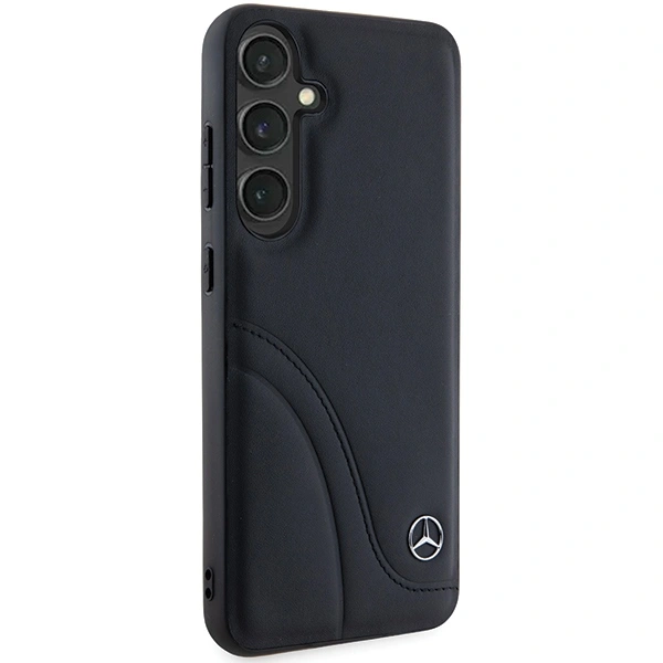 Mercedes MEHCS24S23RBCSK Samsung Galaxy S24 hardcase Leather Curved Stitches black