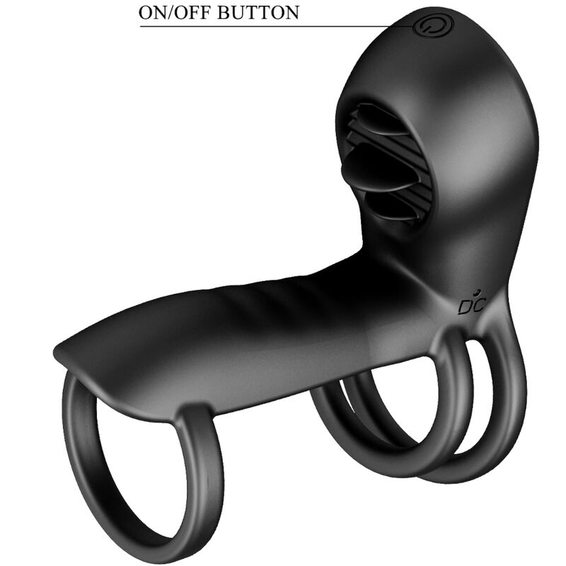 PRETTY LOVE - JAMMY PENIS SLING 12 VIBRATING AND LICKING SETTINGS RECHARGEABLE SILICONE