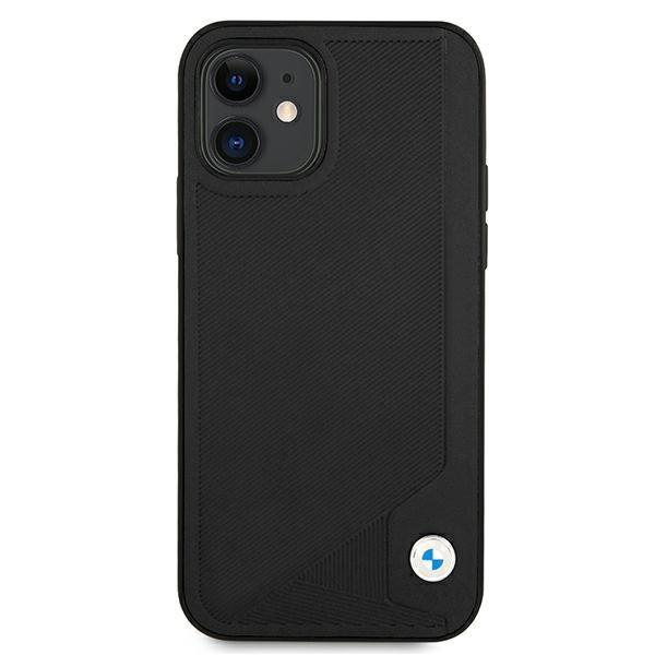 BMW BMHCP12SRCDPK Apple iPhone 12 mini black hardcase Leather Deboss