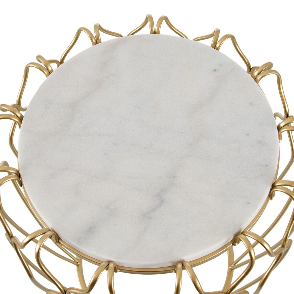 Side table Golden Metal White Marble