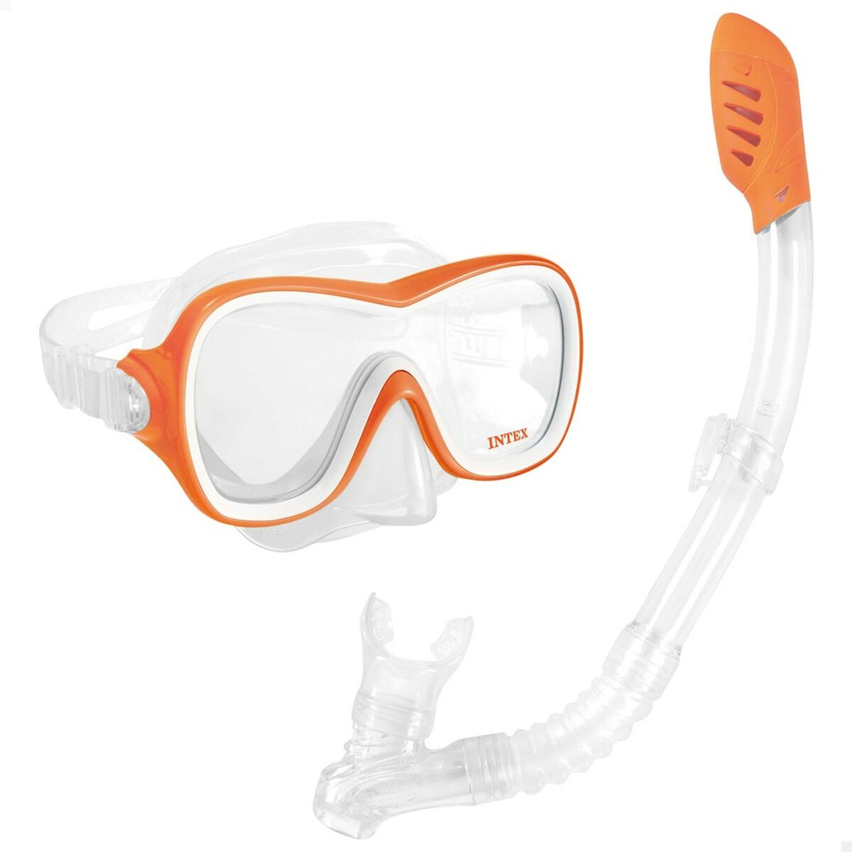 Snorkel Goggles and Tube Intex Wave Rider Orange (6 Units)