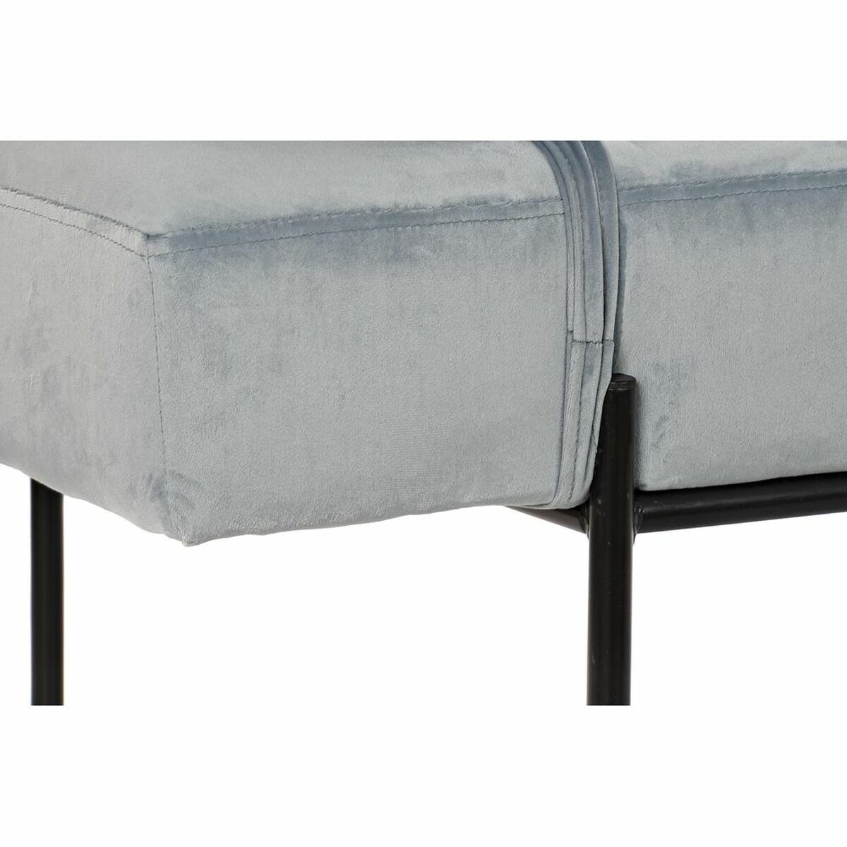 Chaise Longue Sofa DKD Home Decor Black Sky blue Metal Velvet Modern 140 x 59 x 42 cm