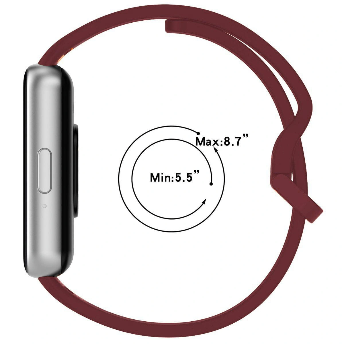Bizon Strap Watch Silicone Samsung Galaxy Fit 3 burgundy