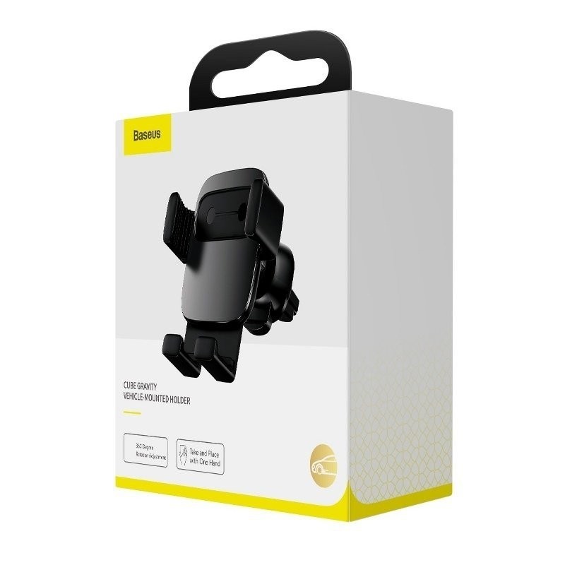 Baseus Cube Gravity Aluminium Car Mount Air Vent Black