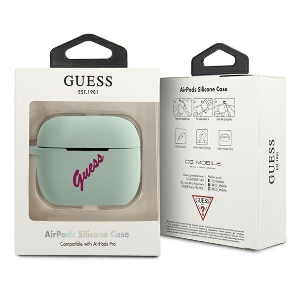 Guess GUACAPLSVSBF Apple AirPods Pro cover blue fuschia Silicone Vintage