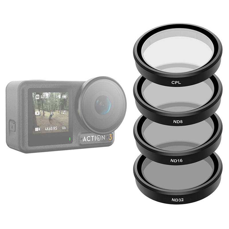TELESIN CPL/ND8/ND16/ND32 Filter DJI Osmo Action 3 [4 PACK]