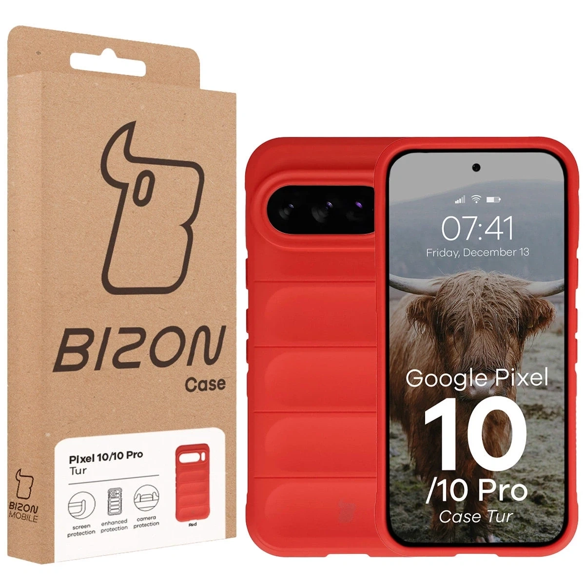 Pancerne etui Bizon Case Tur do Google Pixel 10 / 10 Pro czerwone