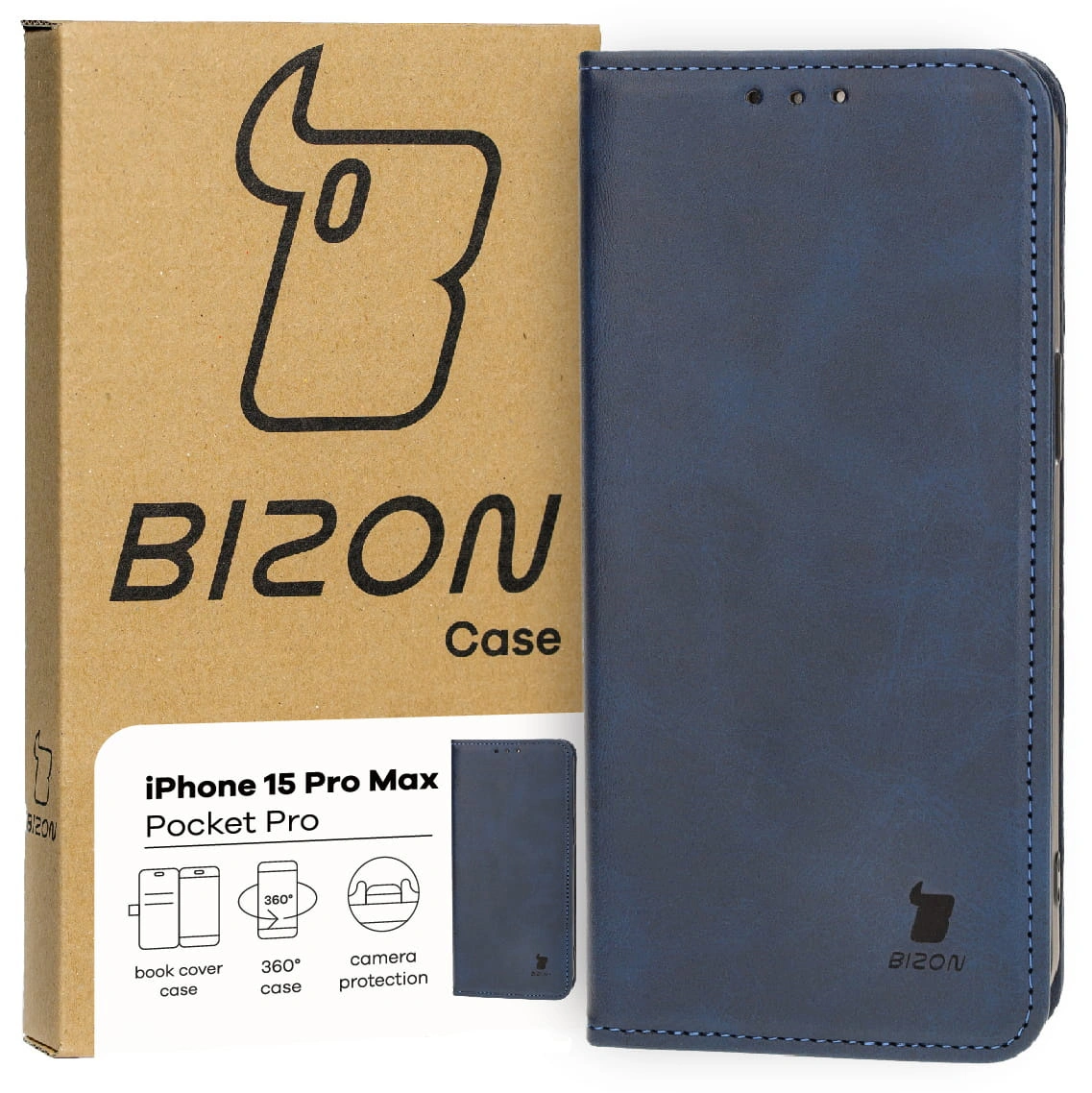 Bizon Case Pocket Pro Apple iPhone 15 Pro Max navy blue