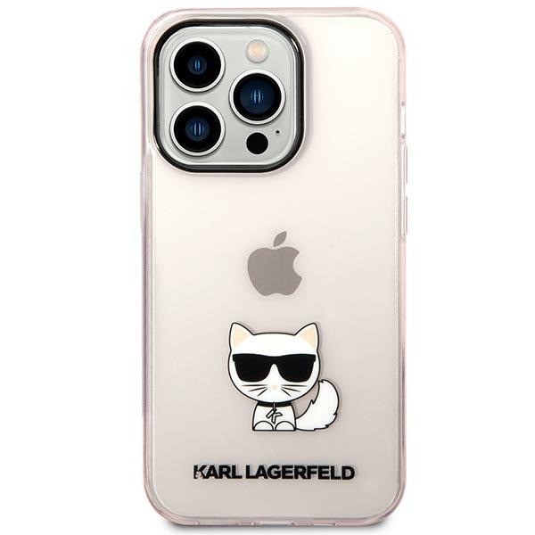 Karl Lagerfeld KLHCP14XCTTRI Apple iPhone 14 Pro Max hardcase pink Transparent Choupette Body
