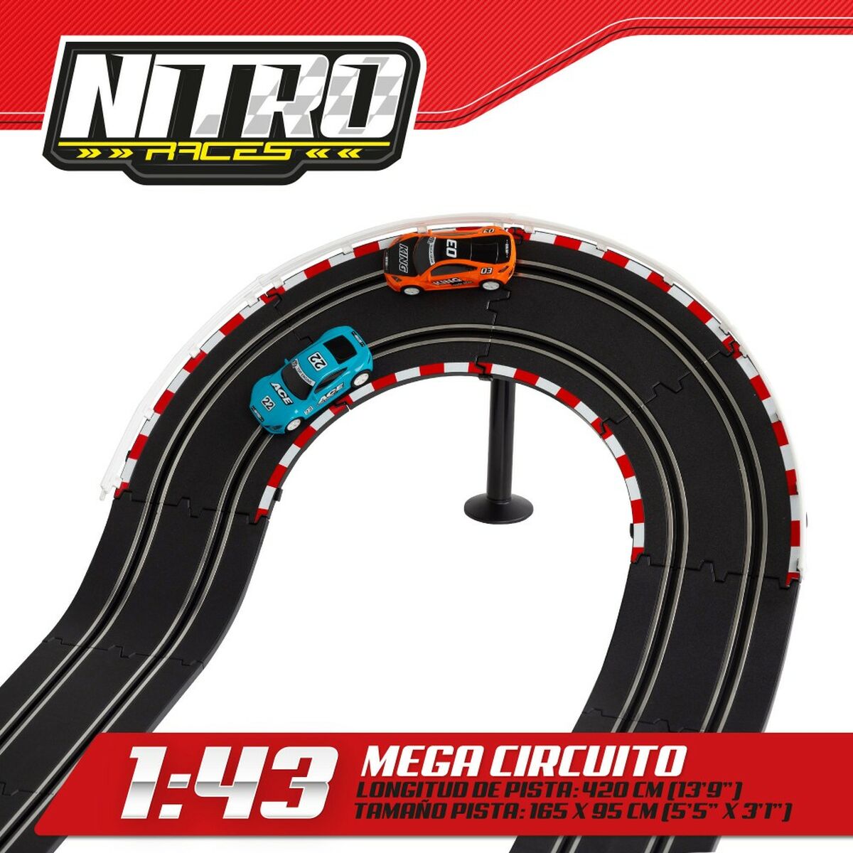 Racetrack Speed & Go 2 cars 165 x 24,5 x 95 cm 2 Units