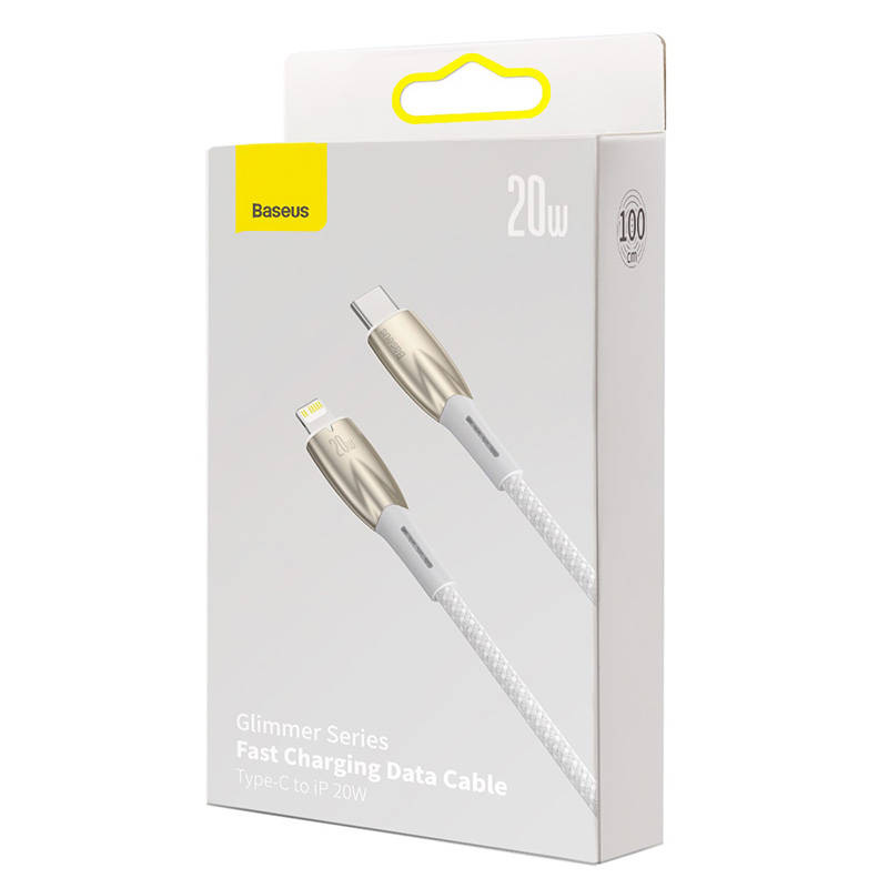 Baseus Glimmer USB-C/Lightning, 20W, 1m (white)